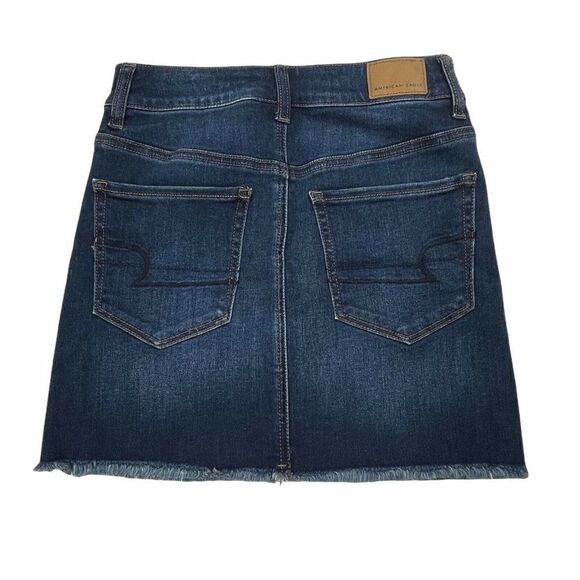 American Eagle Next Level Stretch Hi Rise Mini Skirt Raw Hem NEW - Picture 3 of 11